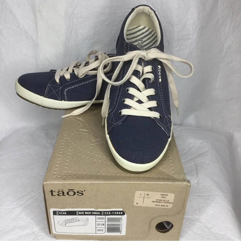 Taos Star Size 8.5 Wide NIB Women's Sneaker - Iconic Blue Washed Canvas NEW $100